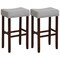 Costway Set of 2 Counter Height Bar Stools Saddle Kitchen Chairs with Wooden Legs